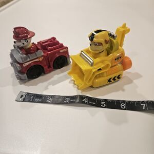 Paw Patrol Marshall Rubble 3" Figures In Vehicles Rescue Racers